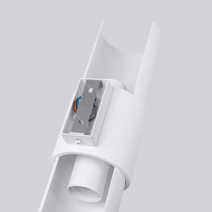 Applique murale flash 2 blanc avec fixation métallique et câblage visible conception unique lampe flash