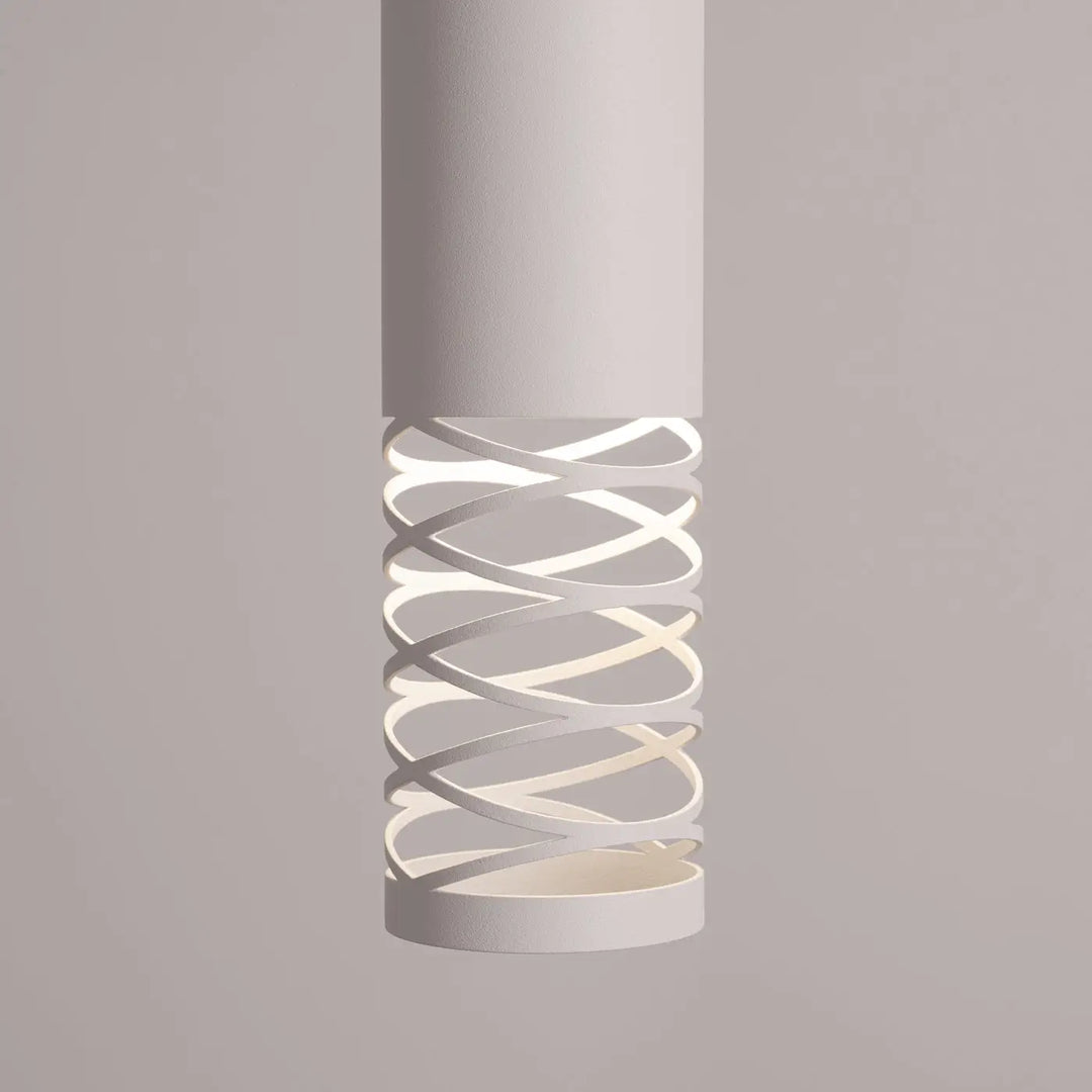 Applique murale lami blanc avec découpe décorative en spirale pour un effet visuel unique et une finition originale
