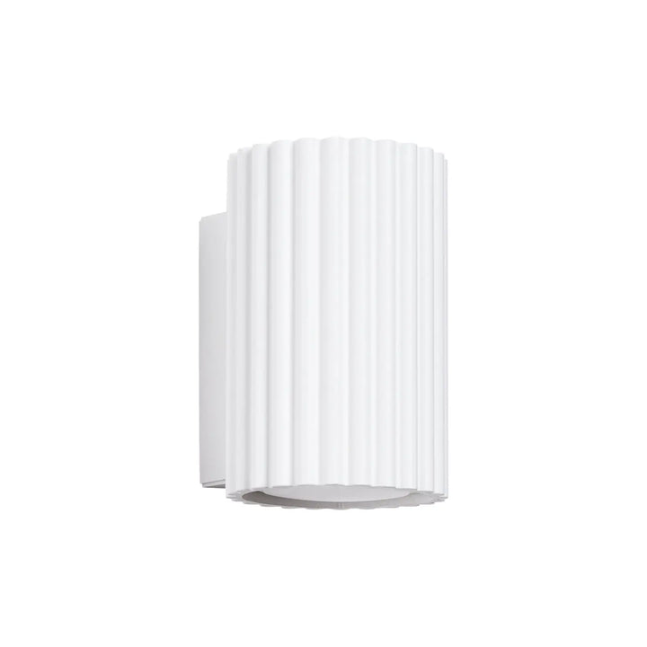 Applique murale karbon 10 blanc cylindrique avec rainures verticales design minimaliste et ampoules gu10 interchangeables