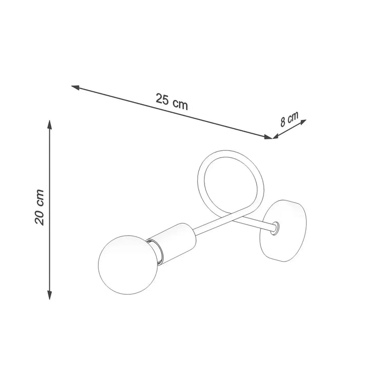 Applique murale loop blanc en céramique minimaliste avec deux sphères design moderne détails surprenants série supeł lampe supeł