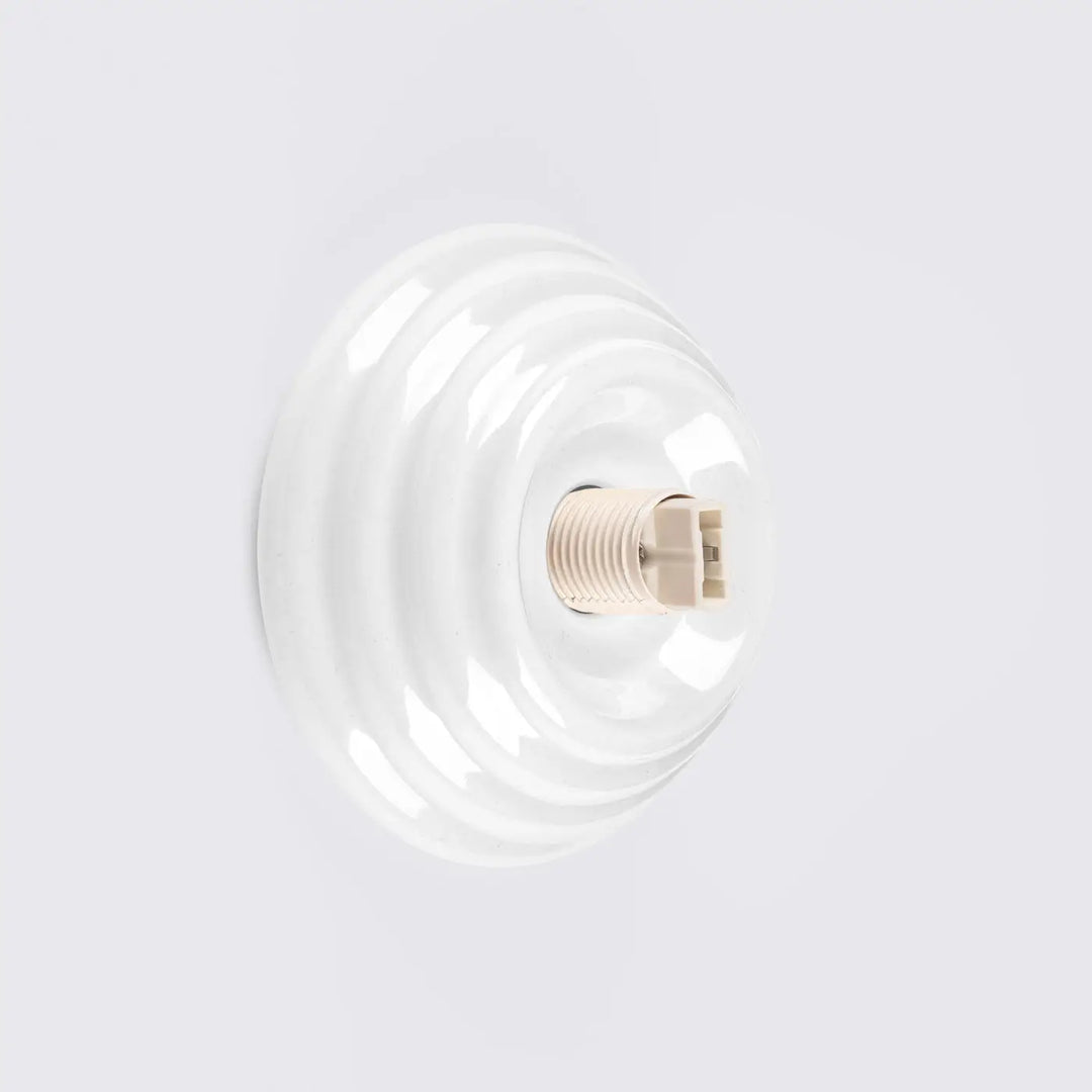 Applique murale lampe zori en céramique blanche avec design concentrique ridé pour une belle décoration et qualités esthétiques