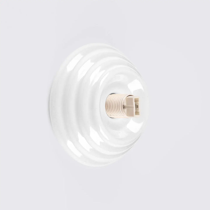Applique murale lampe zori en céramique blanche avec design concentrique ridé pour une belle décoration et qualités esthétiques