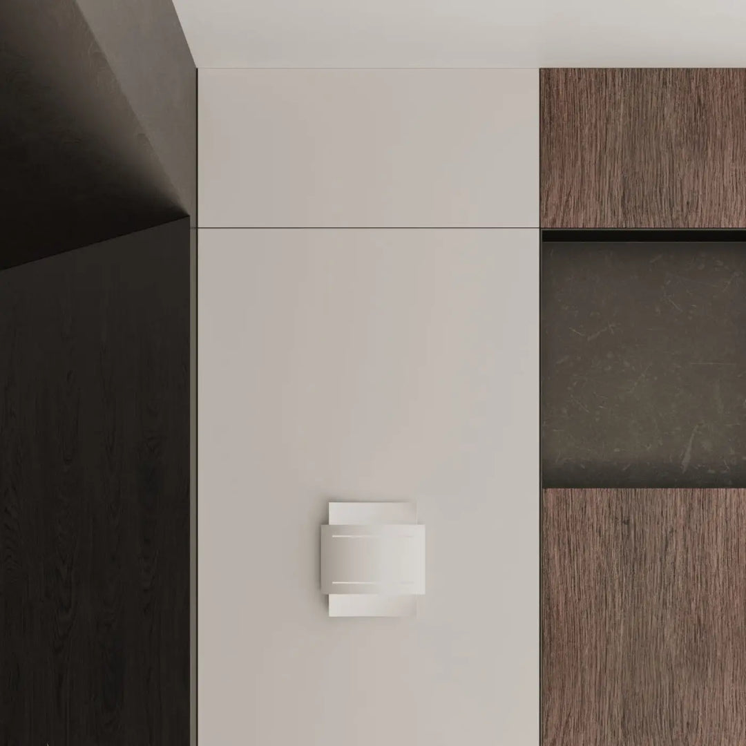 Applique murale hestia blanche minimaliste avec design original et forme géométrique pour un éclairage intemporel