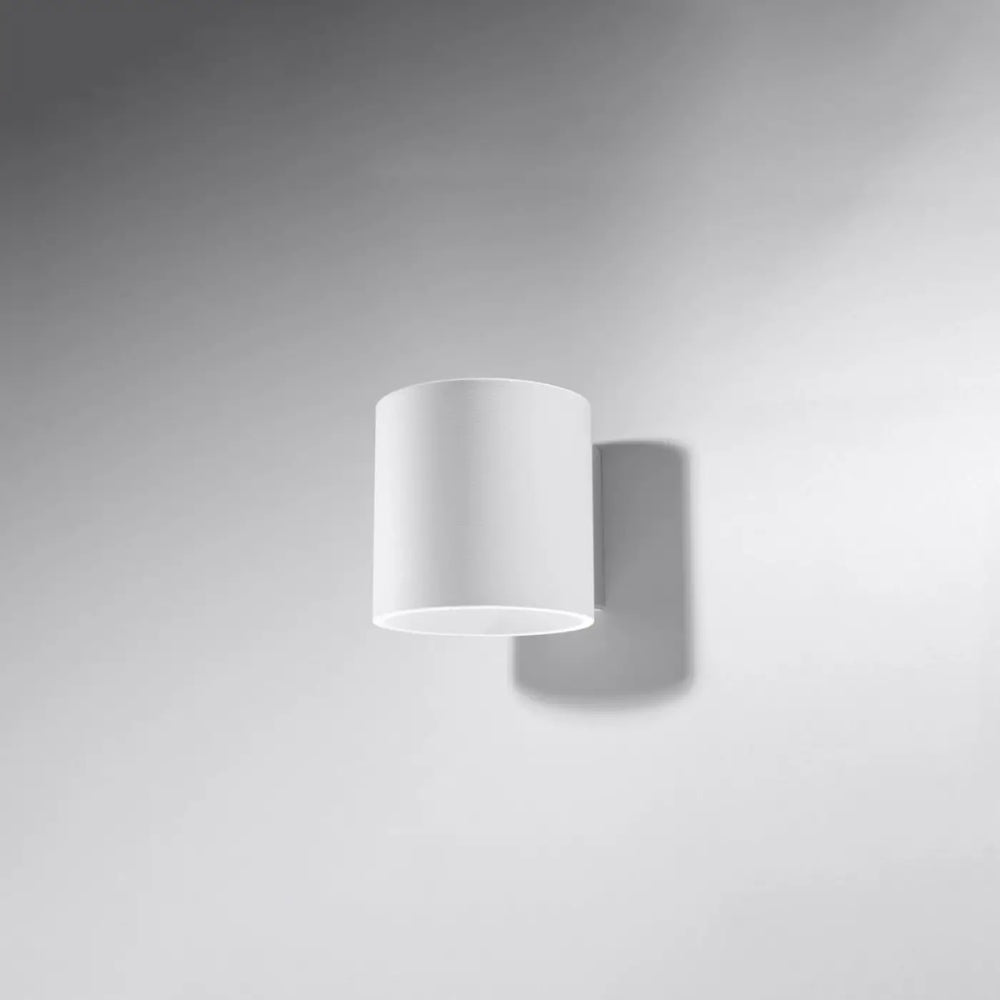 Minimalist kinkiet orbis 1 blanc avec fini mat en bois naturel pour eclairage mural cylindrique contemporain