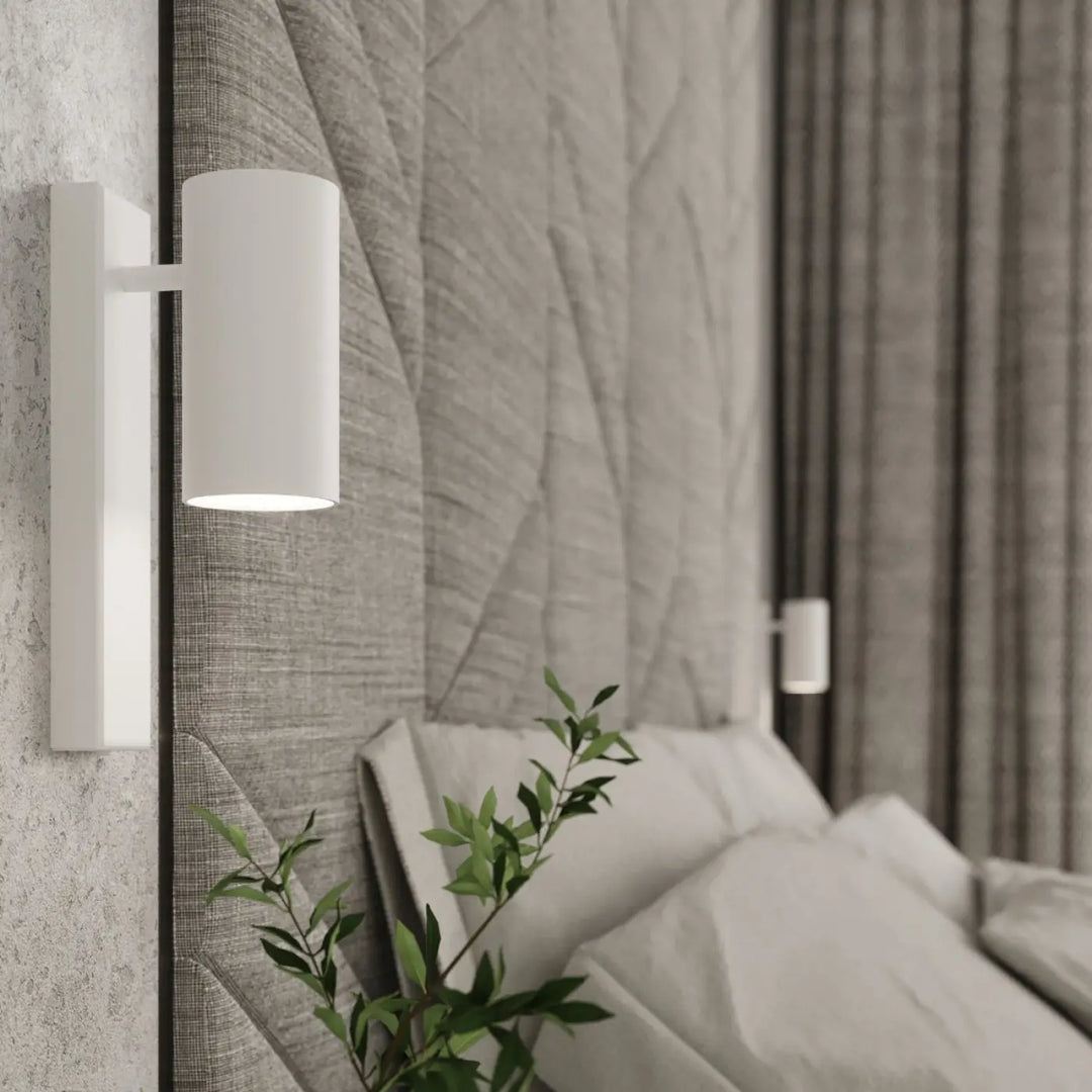 Applique murale utti blanc forme discrète cylindrique design minimaliste pour éclairage mural élégant