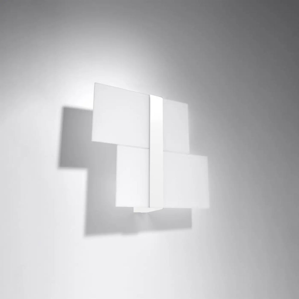 Applique murale massimo blanc met en verre blanc met avec un design intemporel et minimaliste géométrique moderne