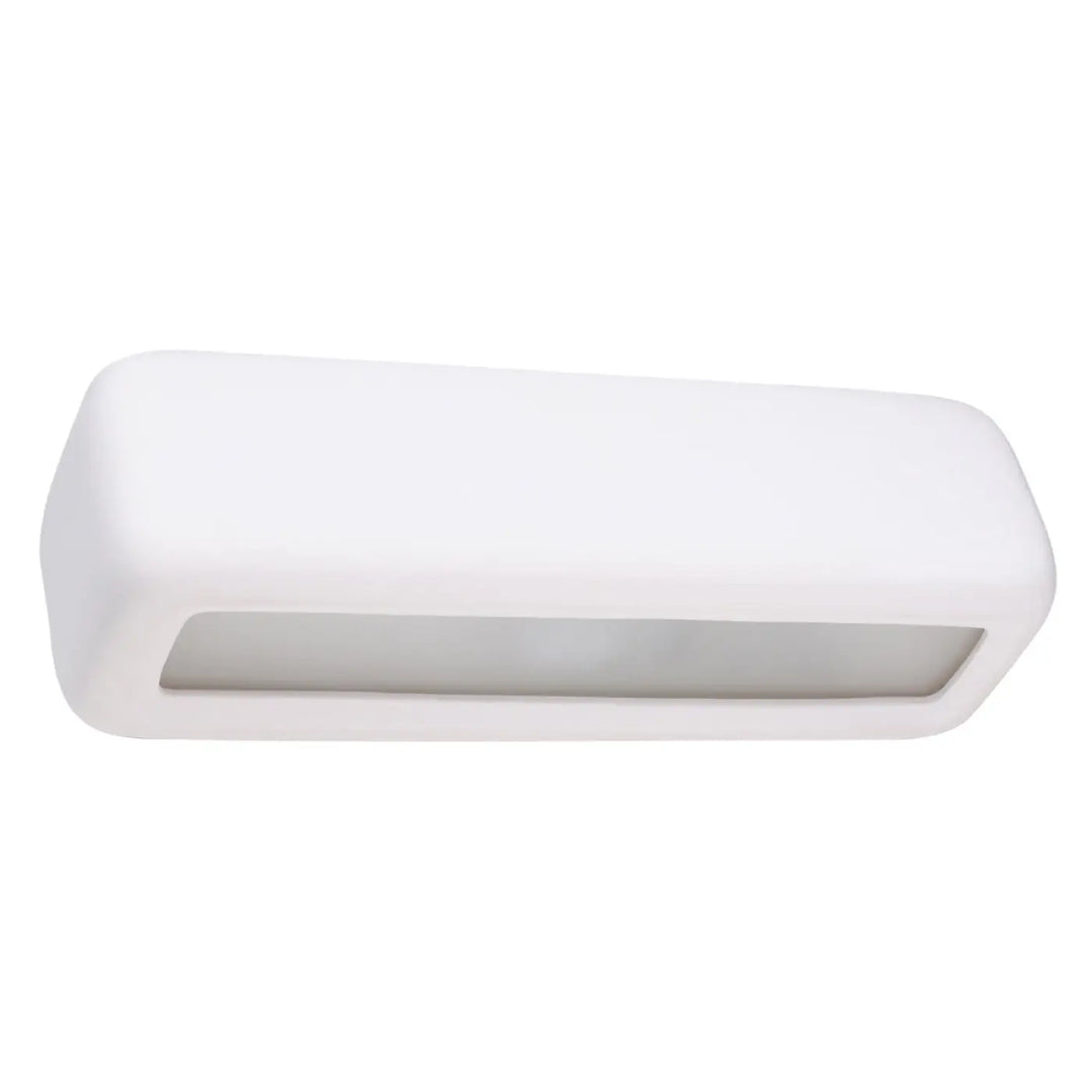 Applique murale céramique subani blanche rectangulaire avec finition mate et bords arrondis moderne