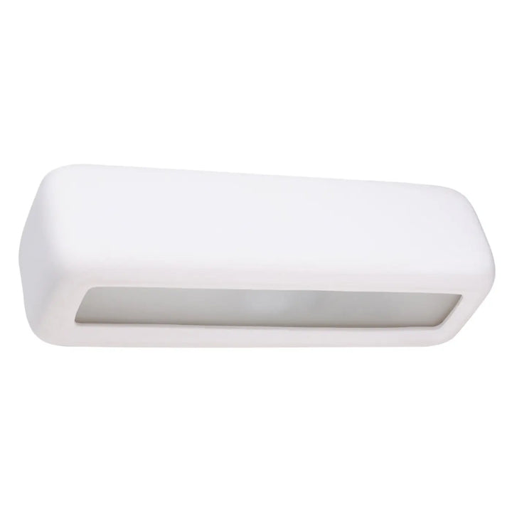 Applique murale céramique subani blanche rectangulaire avec finition mate et bords arrondis moderne