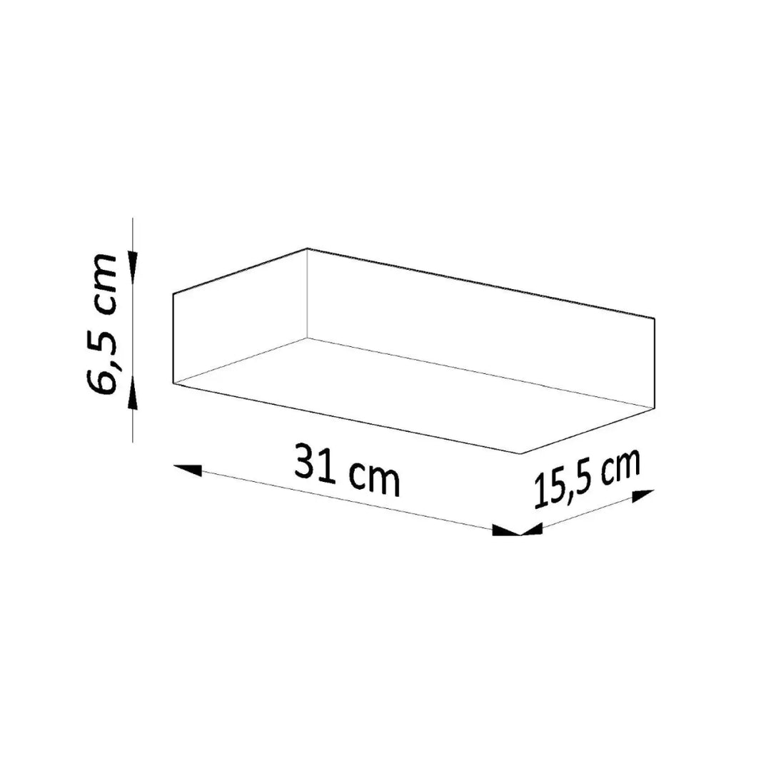 Rectangular box measuring 31 cm by 15.5 cm by 6.5 cm of l’applique murale taugan en céramique taugan blanc with plâtre structuré