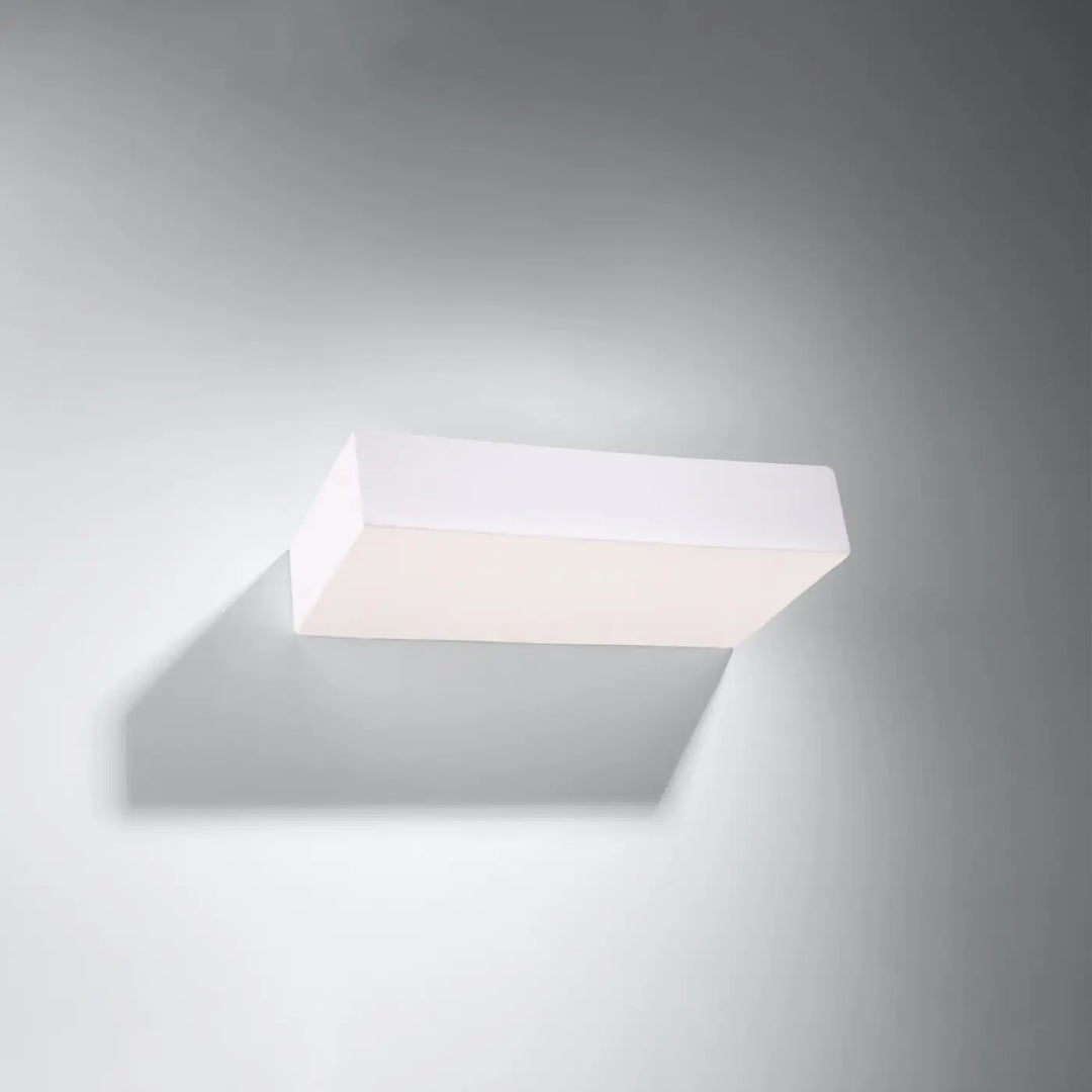 Minimalist l’applique murale taugan blanc en céramique avec design moderne en plâtre structuré rectangulaire