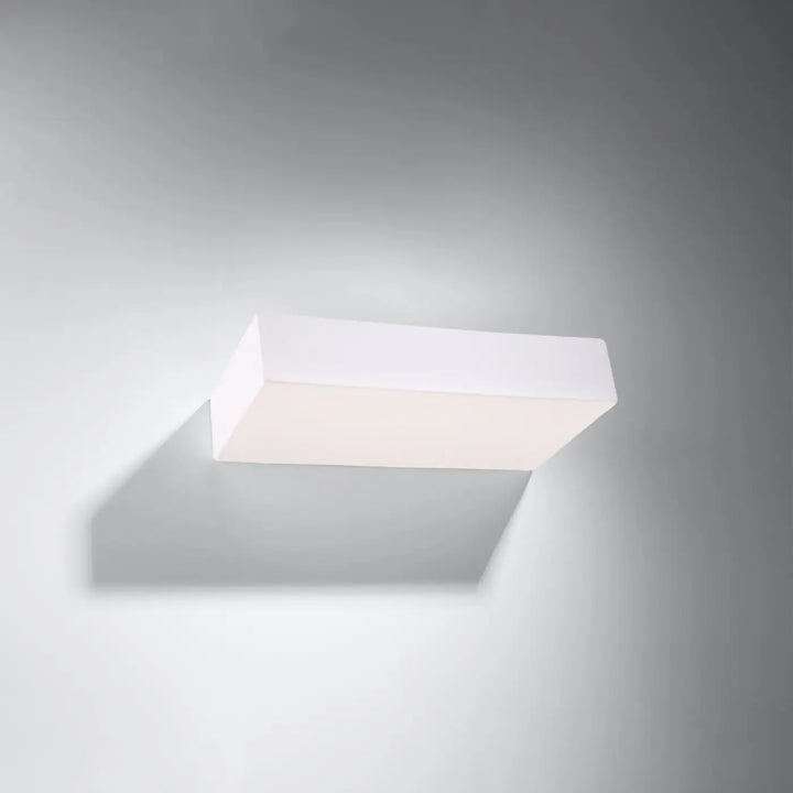 Minimalist l’applique murale taugan blanc en céramique avec design moderne en plâtre structuré rectangulaire