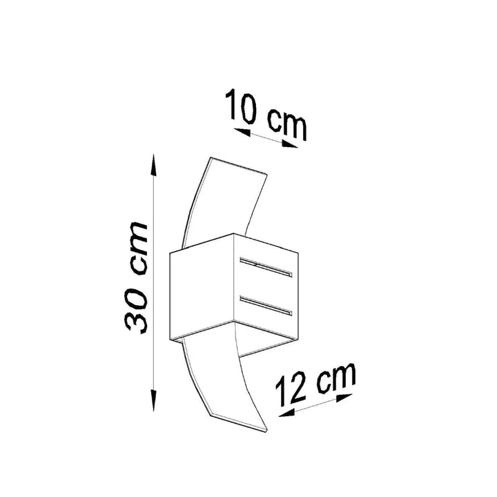 Applique murale moderne loreto blanc 30 cm avec caisse carrée minimaliste et perforation linéaire pour spectacle lumineux