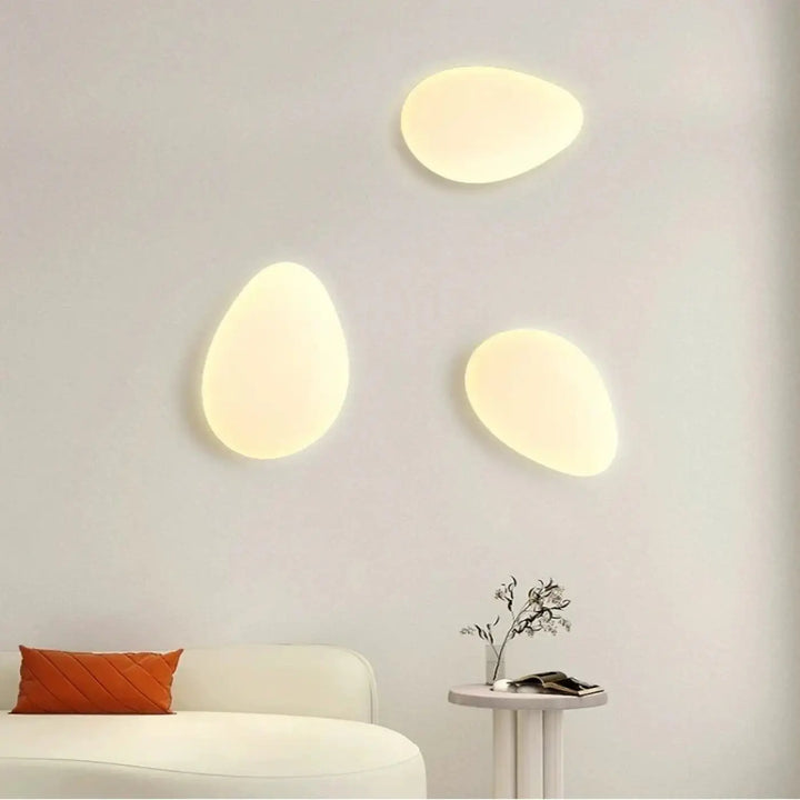 Applique Murale Blanche En Forme De Pierre Naturelle
