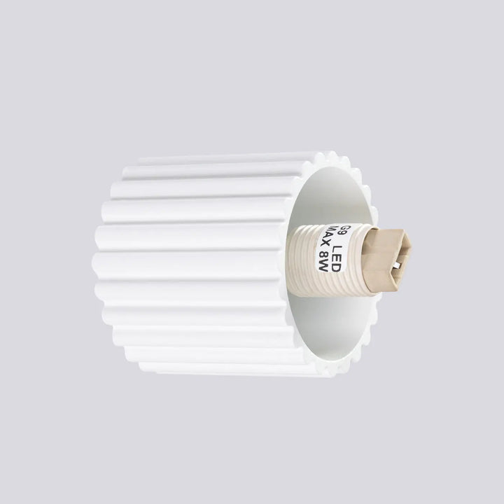 Applique murale lampe halo blanche avec led ribbée et base beige pour bureau décorative sphère laiteuse