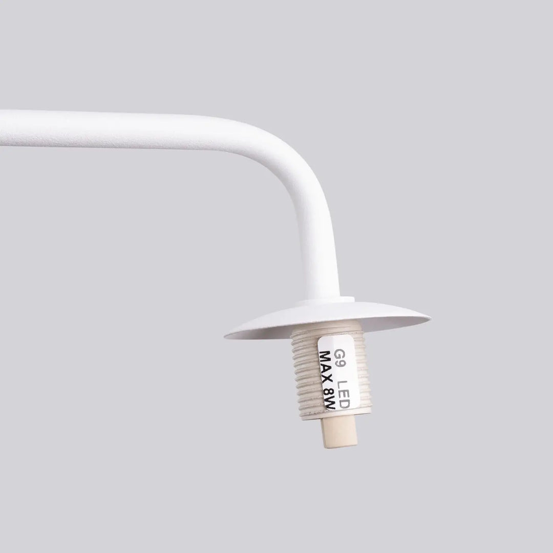 Applique murale astral 1 blanc avec bras courbé texturé et douille led g9 max 8w édition minimaliste collection astral