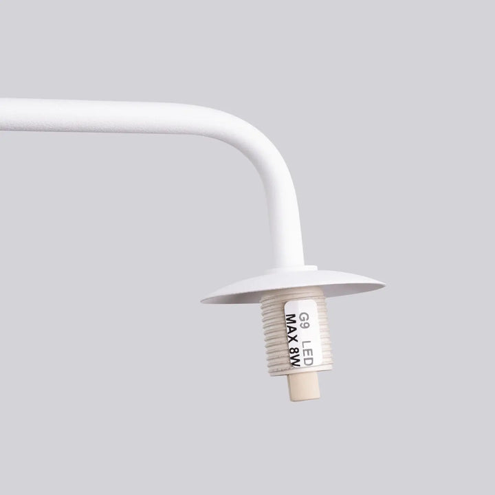 Applique murale astral 1 blanc avec bras courbé texturé et douille led g9 max 8w édition minimaliste collection astral