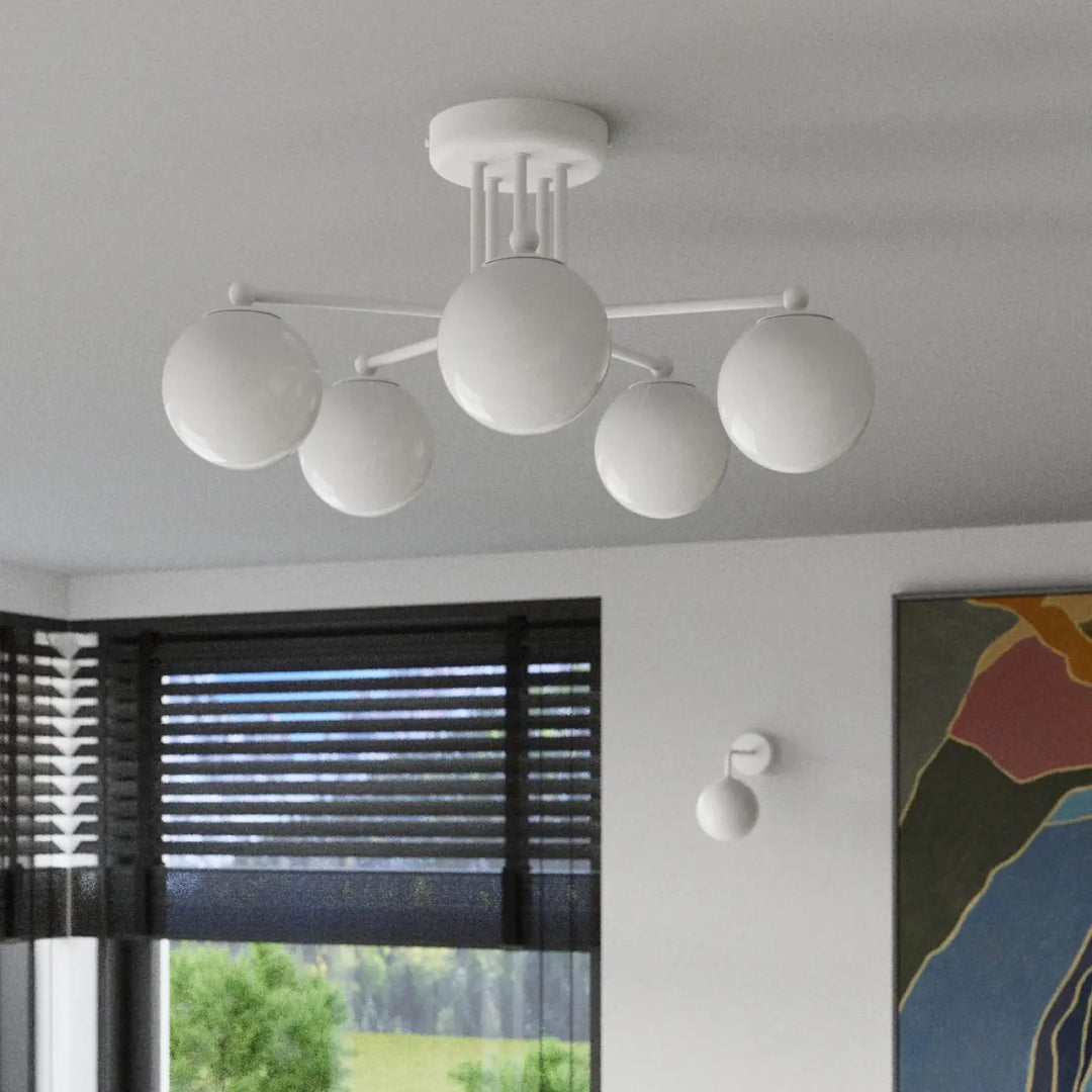 Applique murale lampe astral blanche sphérique avec design édition minimaliste de la collection astral
