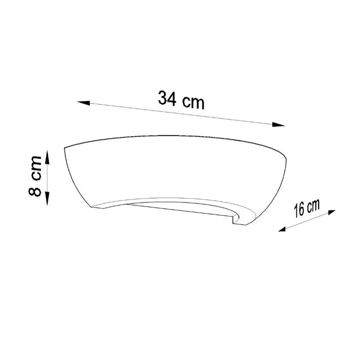 Bowl moderne en céramique oskar de 34 cm largeur avec belle lumière pour décoration applique murale moderne