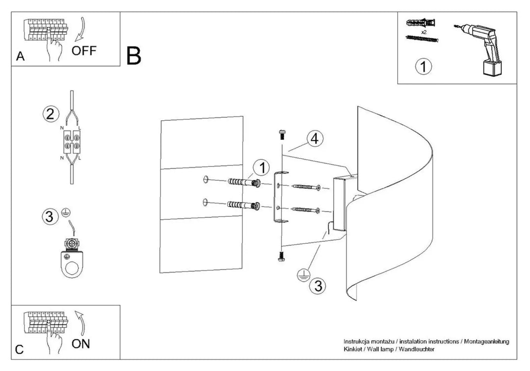 Applique murale lampe talassa blanc avec design incurvé moderne et vis de fixation multiples pour installation sécurisée
