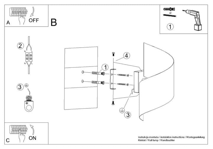 Applique murale lampe talassa blanc avec design incurvé moderne et vis de fixation multiples pour installation sécurisée