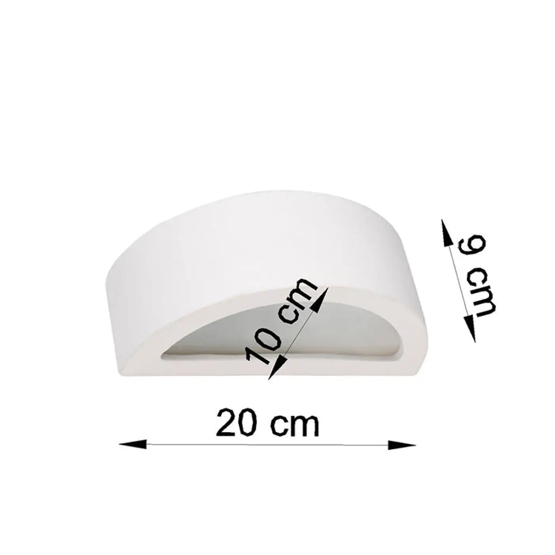 Applique atena 20 en céramique blanche semi-circulaire avec finition mate et design moderne pour extérieur