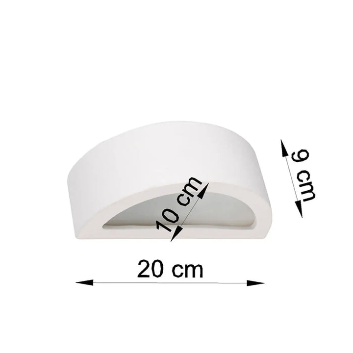 Applique atena 20 en céramique blanche semi-circulaire avec finition mate et design moderne pour extérieur