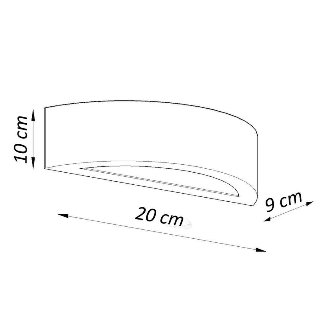 Applique atena 20 en céramique avec design moderne et combinaison unique en forme rectangulaire incurvée murale