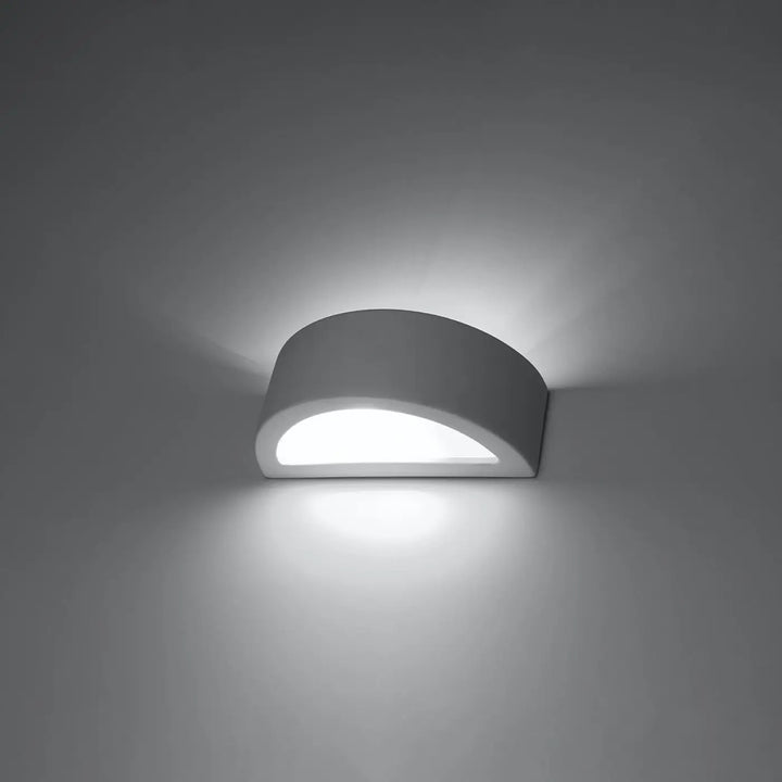 Applique atena 20 en céramique blanche design moderne semi-circulaire avec une combinaison unique et minimaliste