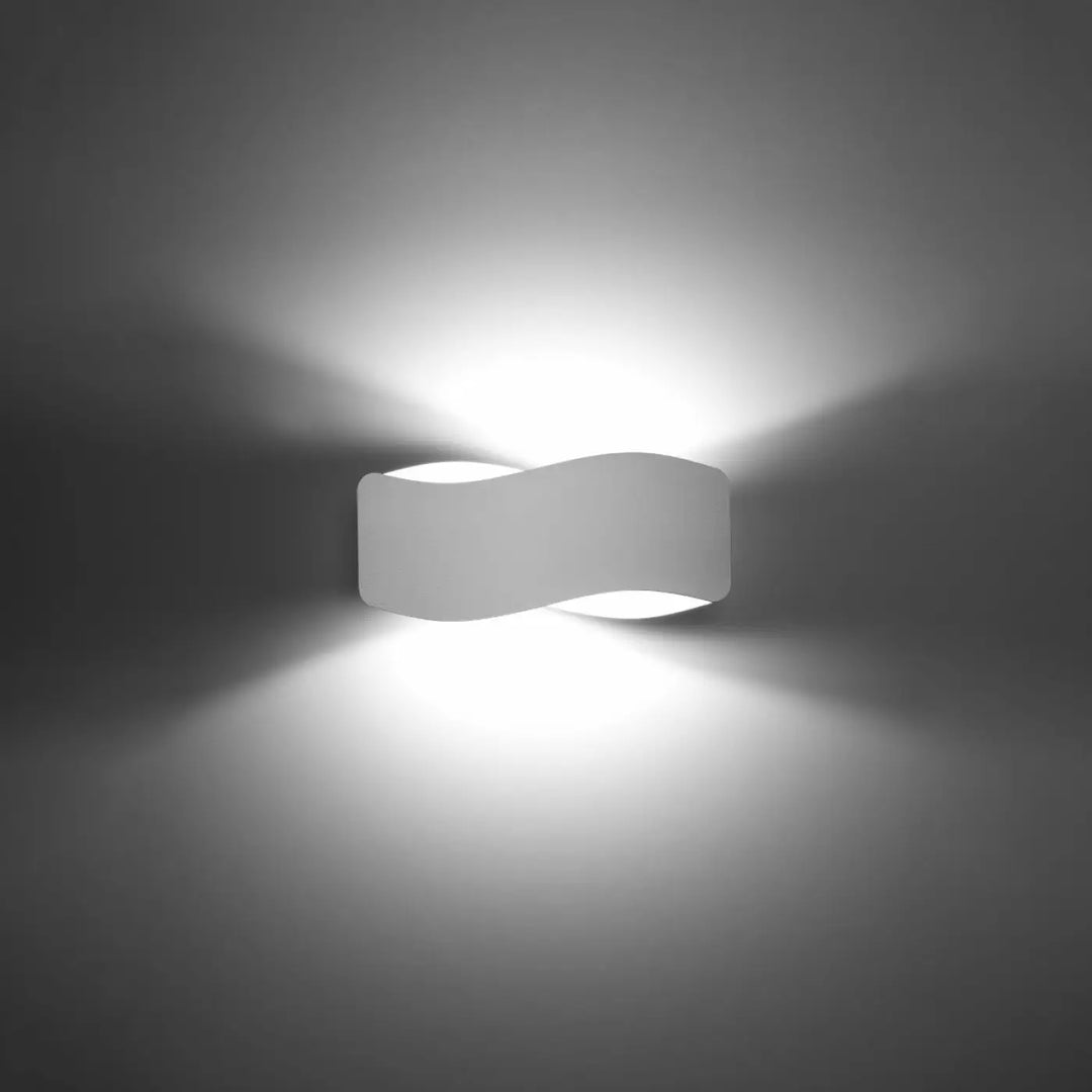 Applique murale tila 30 blanc avec design original en forme donde, luminaire tila intemporel et minimaliste