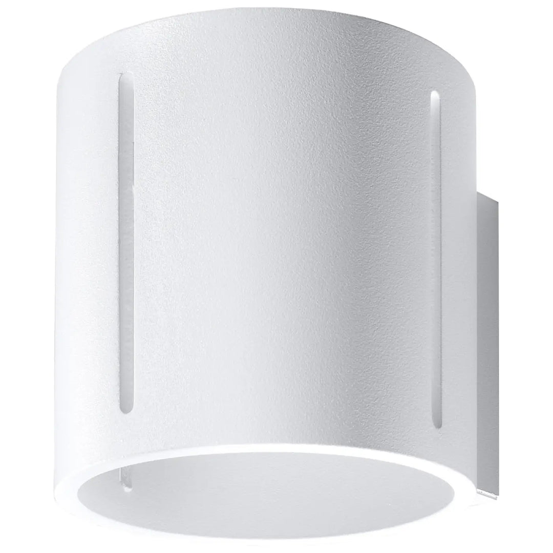 Applique murale inez blanc cylindrique avec finition texturée et perforation linéaire moderne pour mur