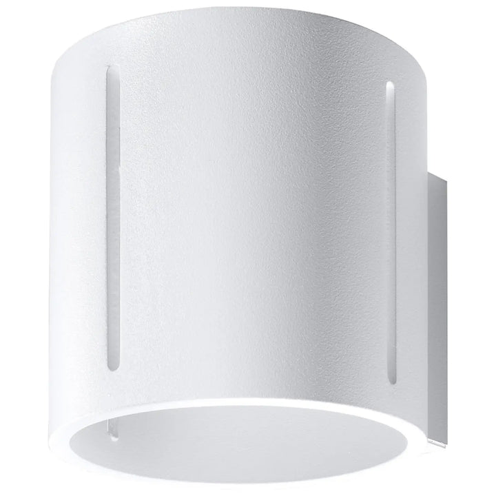 Applique murale inez blanc cylindrique avec finition texturée et perforation linéaire moderne pour mur