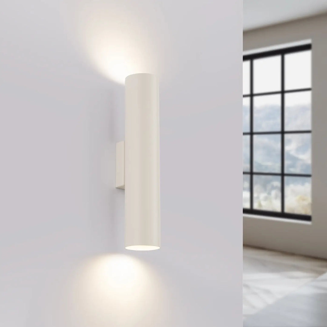 Applique murale lagos 2 beige en forme cylindrique blanche avec design moderne pour lampe à suspension ou suspension lagos