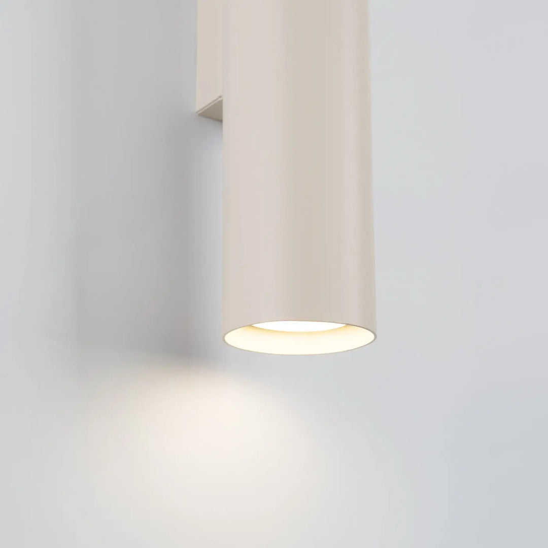 Applique murale lagos 2 beige en forme cylindrique crème avec design moderne pour lampe à suspension suspension lagos