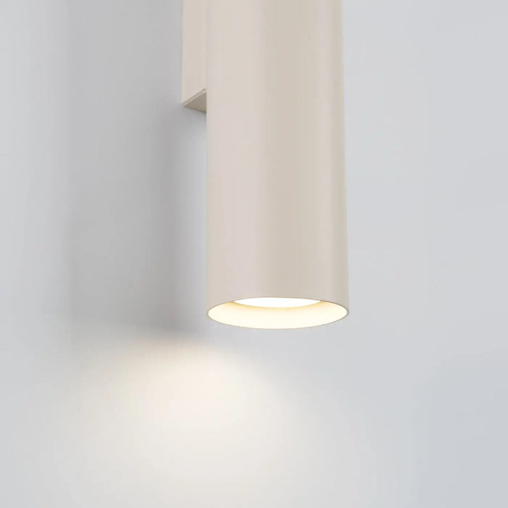 Applique murale lagos 2 beige en forme cylindrique crème avec design moderne pour lampe à suspension suspension lagos