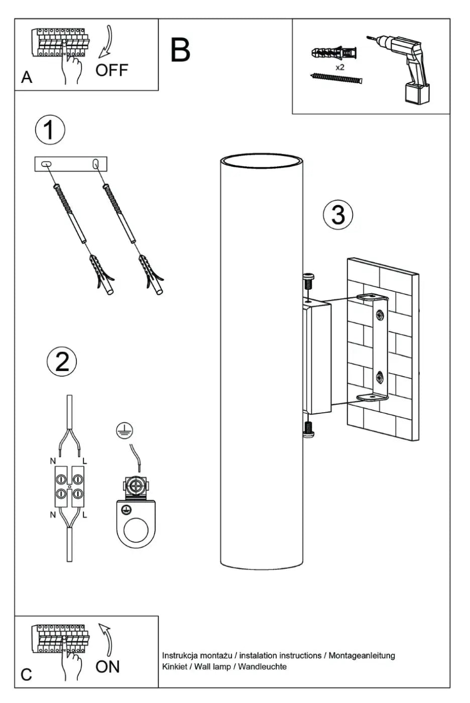 Applique murale lagos 2 beige avec finition métallique et support intégré design moderne pour lampe à suspension