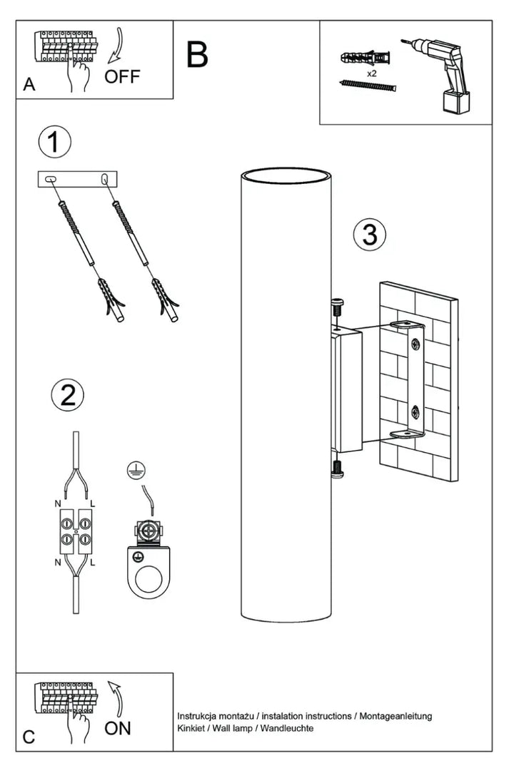 Applique murale lagos 2 beige avec finition métallique et support intégré design moderne pour lampe à suspension
