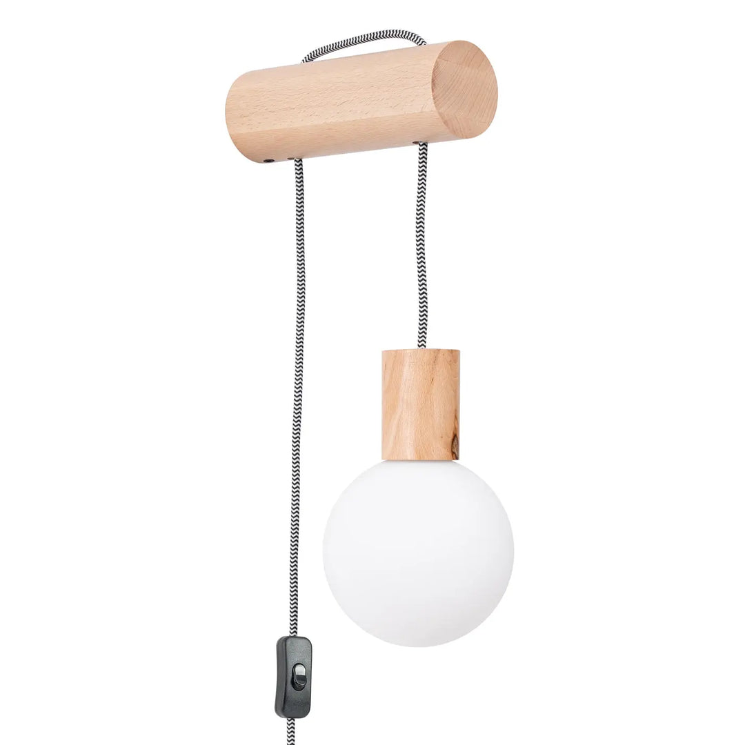 Applique murale nibmi g9 avec interrupteur design minimaliste en matériaux naturels pour une atmosphère chaleureuse