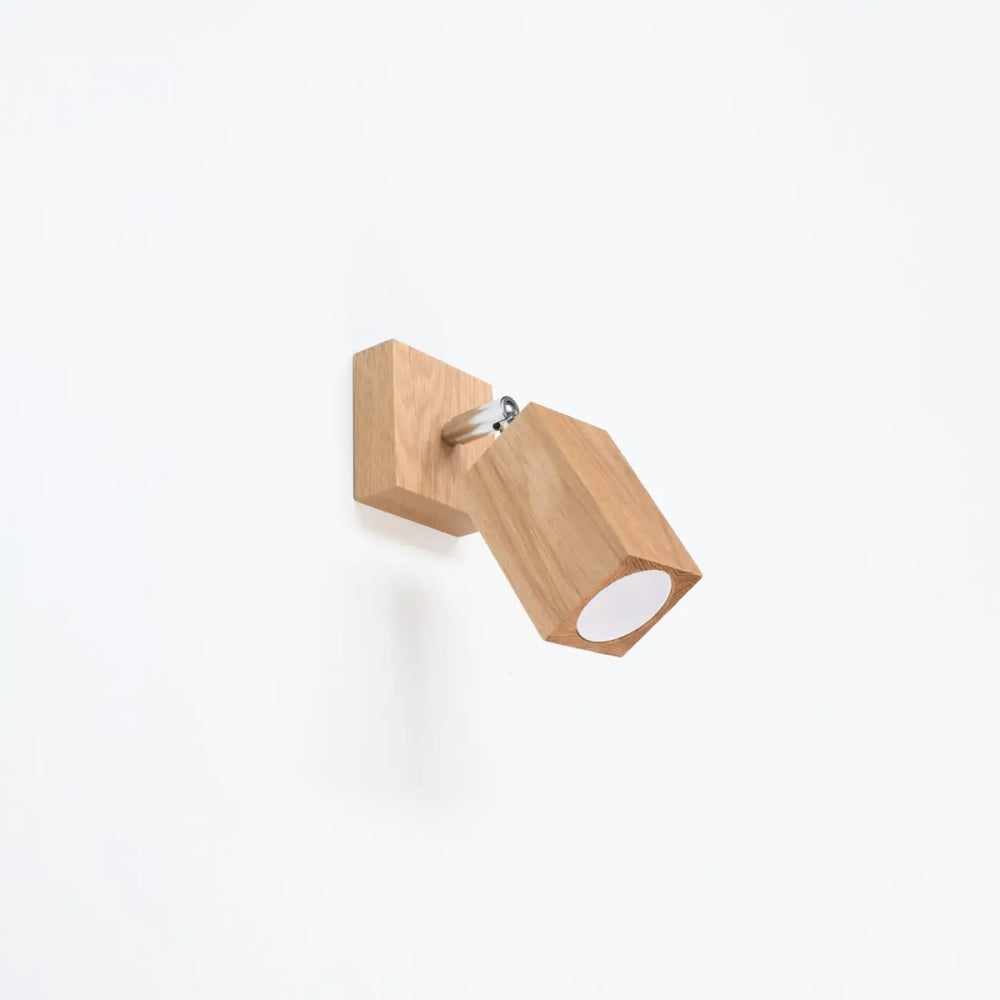 Applique keke murale en bois chêne avec design hexagonal minimaliste et joint en métal argenté style loft sentez-vous mieux