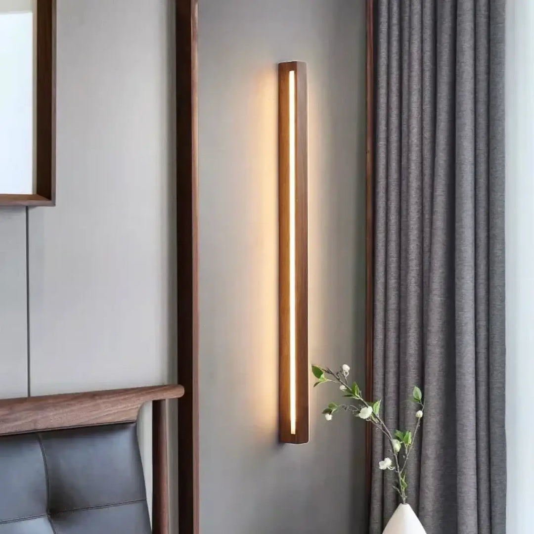 Applique Murale En Bois Et À LED Au Style Scandinave Et Zen En Bois