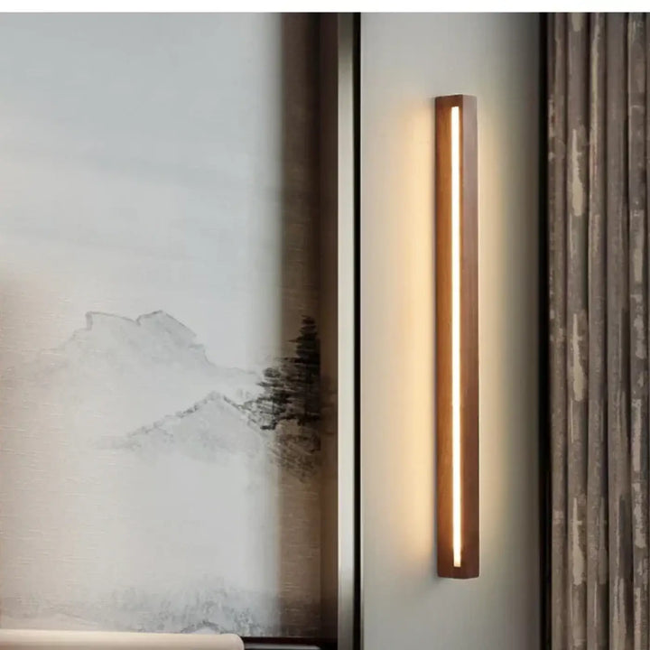 Applique Murale En Bois Et À LED Au Style Scandinave Et Zen En Bois
