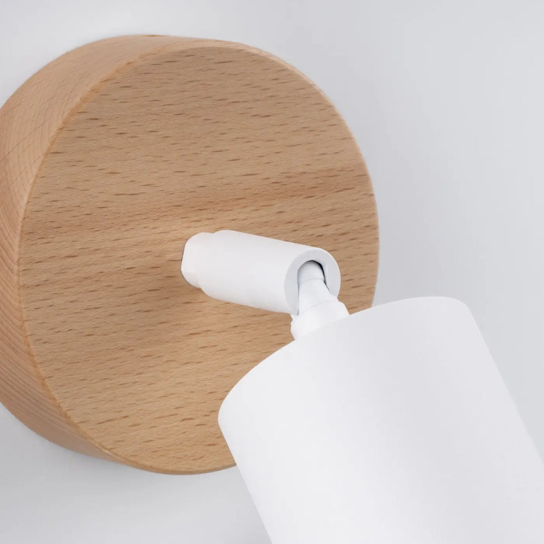 Applique murale verdo blanc minimaliste avec base circulaire en bois naturel design moderne et élégant