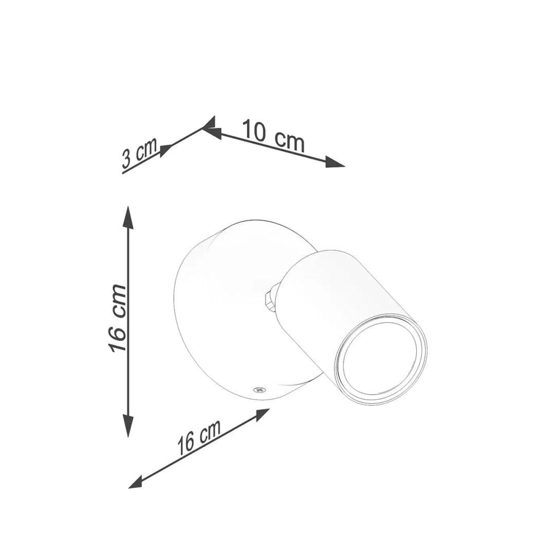 Applique murale verdo blanc avec base cylindrique de 16 cm et tête réglable de 3 à 10 cm style plafonnier verdo design moderne
