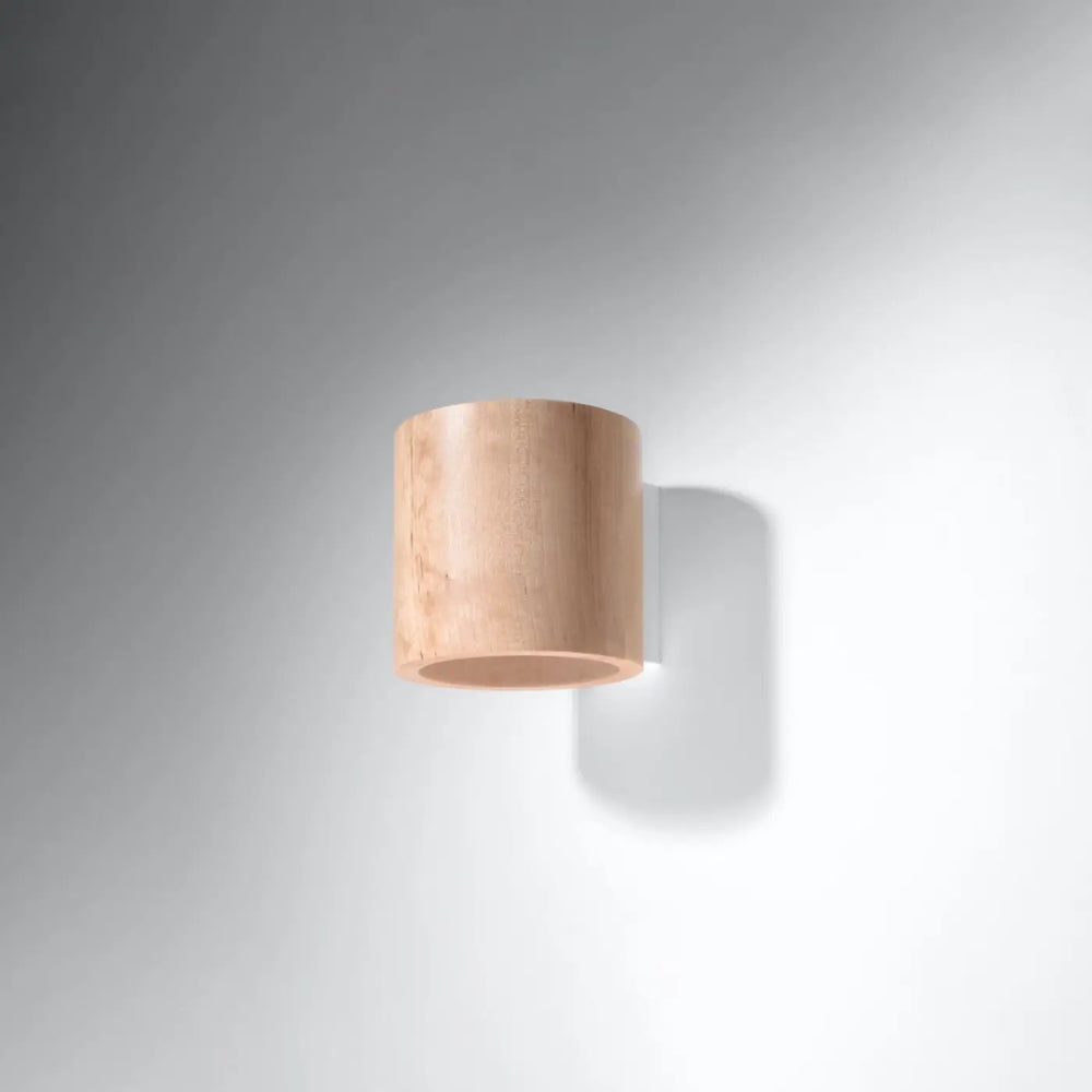 Applique murale orbis en bois naturel cylindrique minimaliste pour une ambiance chaleureuse, montées individuellement