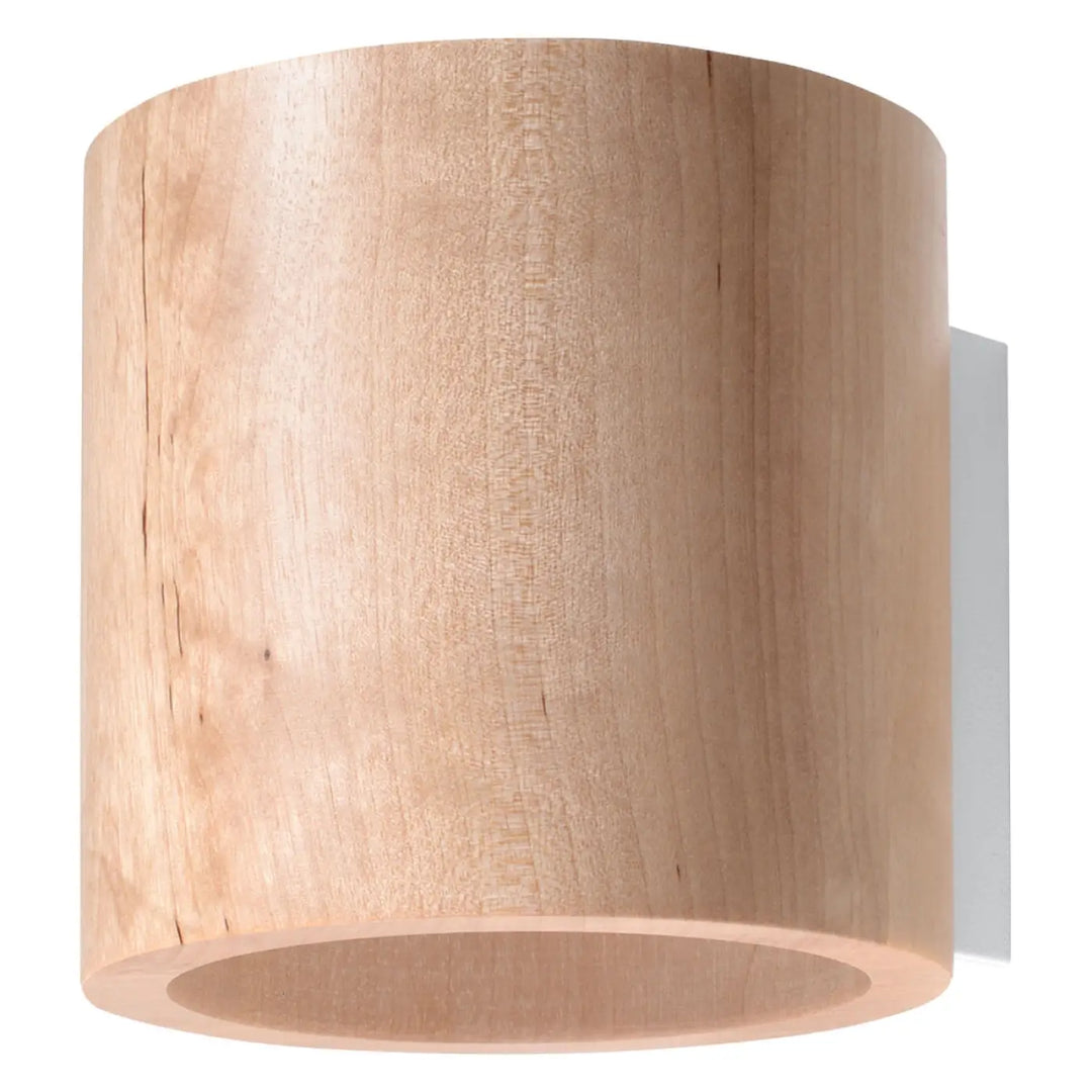 Applique murale cylindrique en bois naturel finition claire avec grain visible pour une ambiance chaleureuse montées individuellement