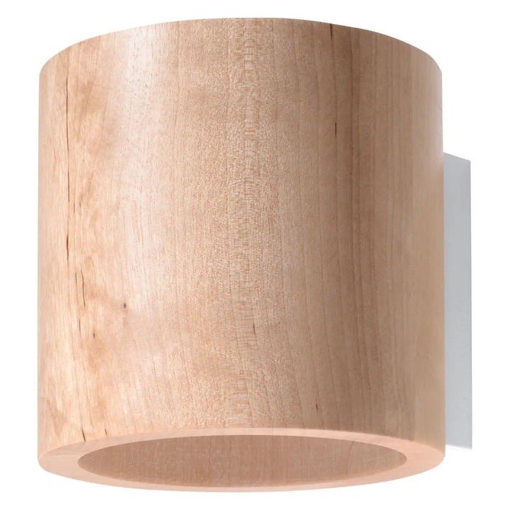 Applique murale cylindrique en bois naturel finition claire avec grain visible pour une ambiance chaleureuse montées individuellement