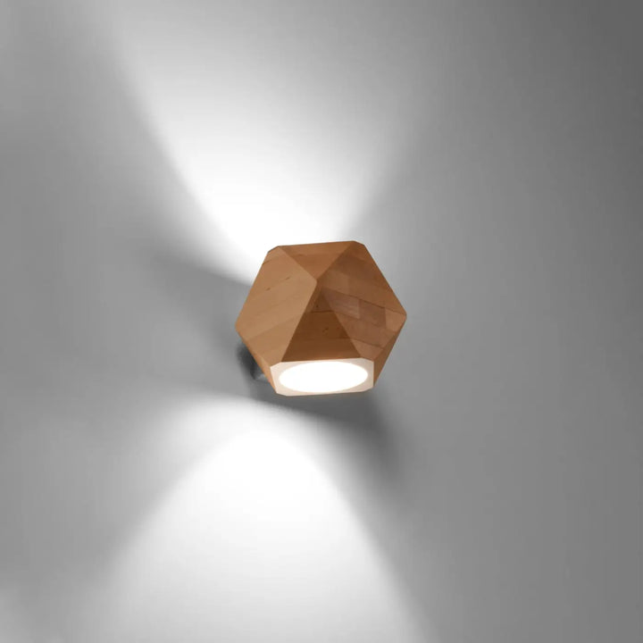 Applique murale lampe woody en bois naturel avec lumière circulaire chaude s’intégrera parfaitement style loft