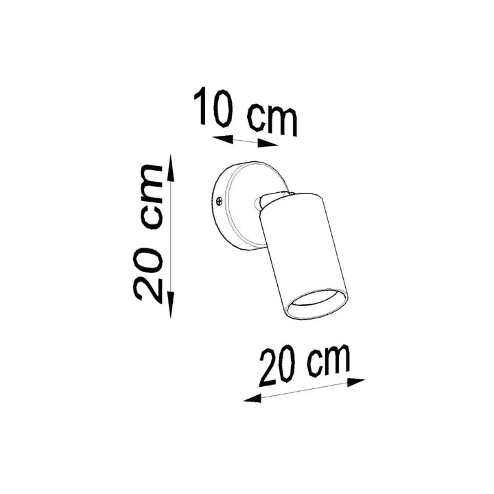 Applique murale berg en bois naturel avec abat-jour ajustable cylindrique de 20 cm de hauteur et 10 cm de diamètre