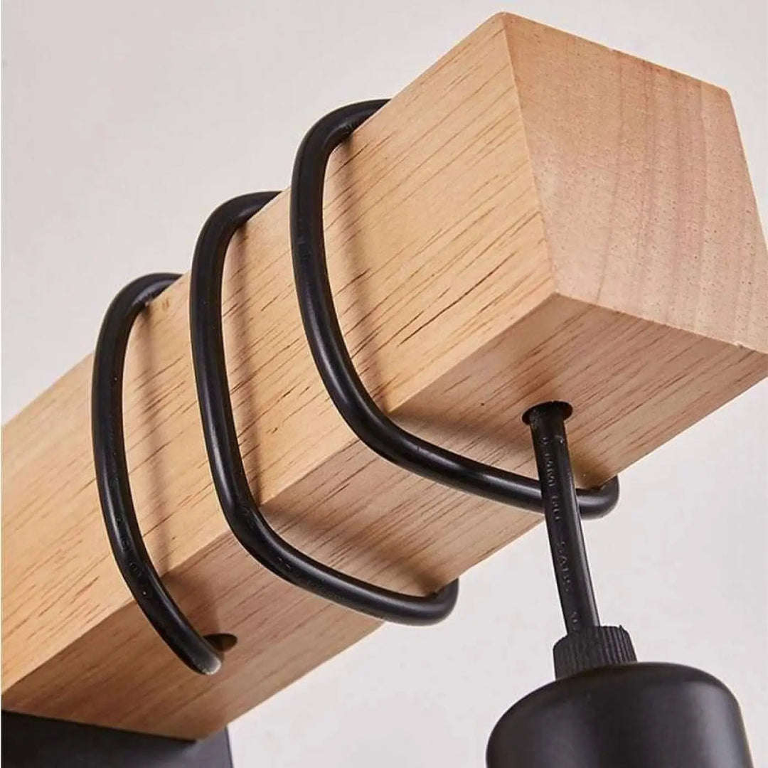 Applique Murale Bois et Noir au Design Industriel