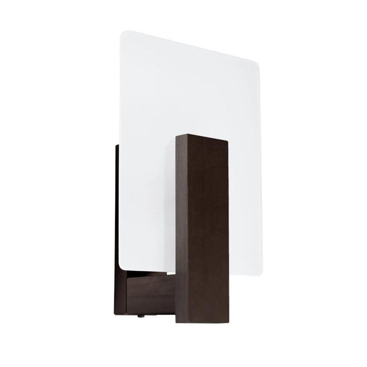 Applique murale LAPPO wenge en métal bronze foncé avec verre blanc translucide pour une atmosphère unique design intemporel