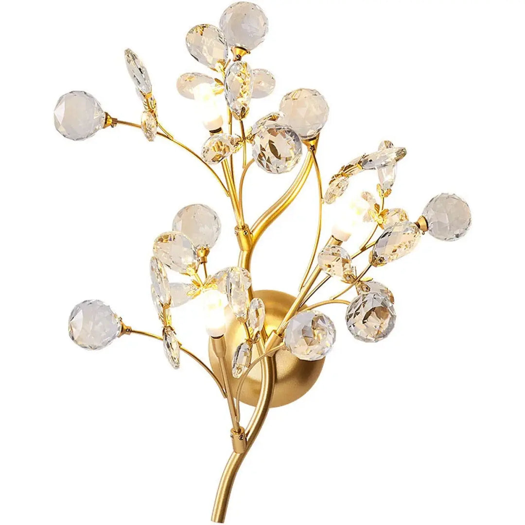 Applique Murale Bouquet De Fleur Doré Au Style Art Déco Élégant